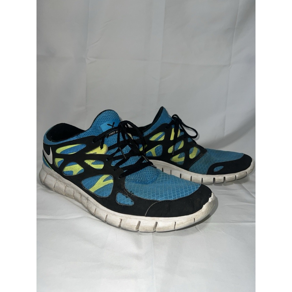 Nike Free Run 2 Men's Size 14 US Blue Glow White Black Volt Shoes